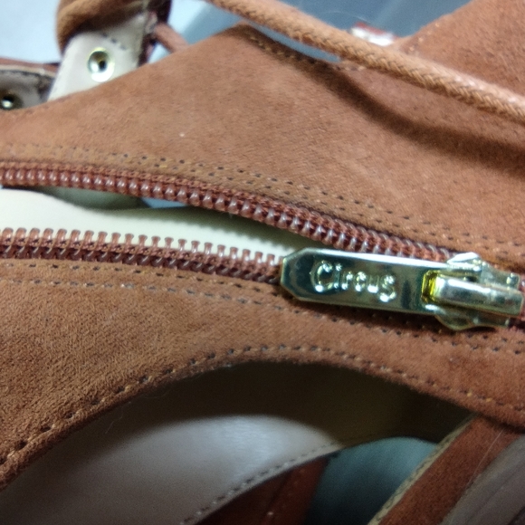 Circus by Sam Edelman "Kiera" Pre-owned Faux Suede Block Heel Lace Up w/Zip Side - Picture 10 of 13